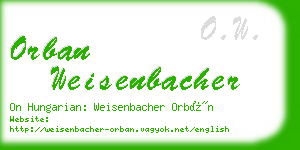 orban weisenbacher business card